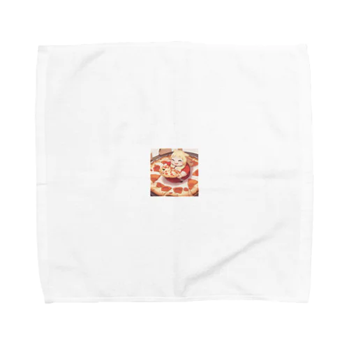 ピザを食べるデブ Towel Handkerchief