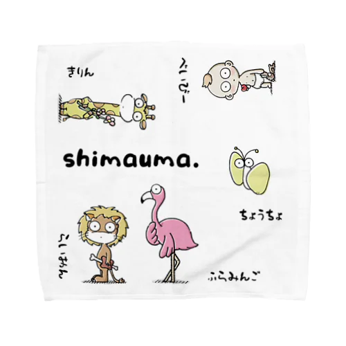 動物たちの集まり Towel Handkerchief