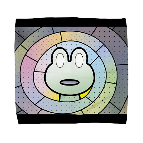 カエル（ステンドグラス風）_ハンカチB Towel Handkerchief