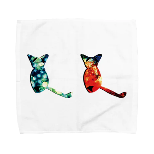 青い猫赤い猫 Towel Handkerchief