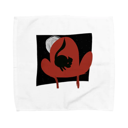 Night-red-CAT Towel Handkerchief