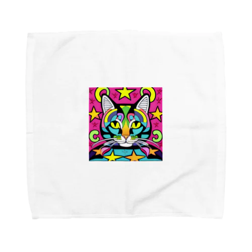 サイケデリックな猫 Towel Handkerchief