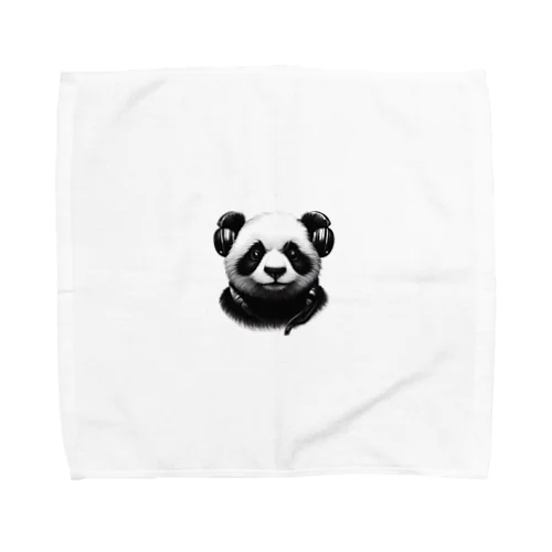 Headphones & Pandas（ヘッドホン & パンダ） Towel Handkerchief