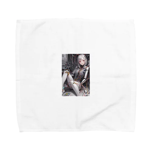 メカニカルシンセゾンビガールのイラストのグッズ Towel Handkerchief