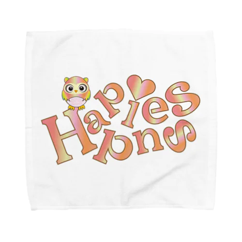 しあわせを引き寄せるふくろう Towel Handkerchief