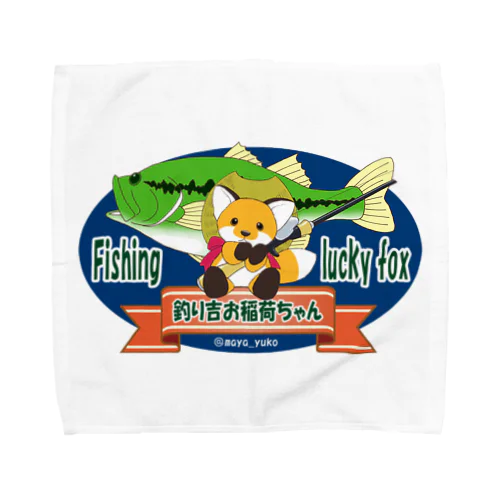 『釣り吉お稲荷ちゃん🎣🦊』Ａ楕円型 Towel Handkerchief