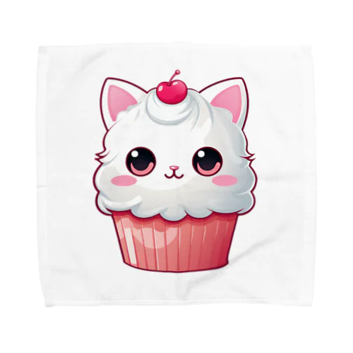 カップケーキの猫ちゃん タオルハンカチ