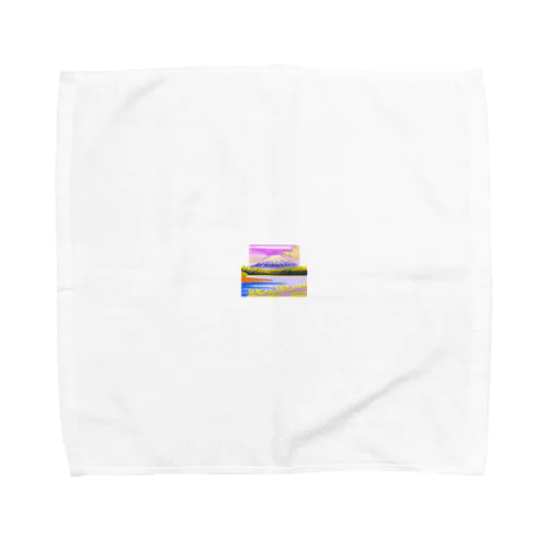 白銀の富士山と朝日と湖畔 Towel Handkerchief