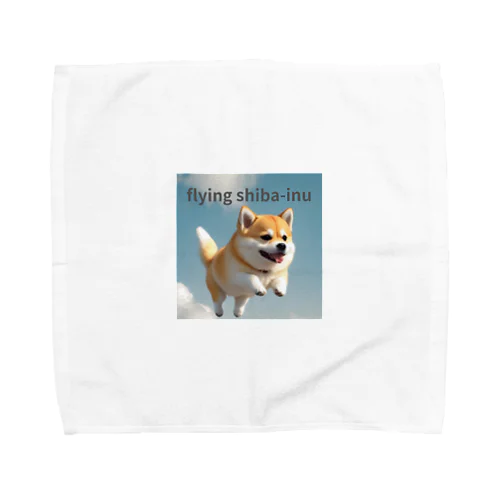 flying shibaｰinu Towel Handkerchief