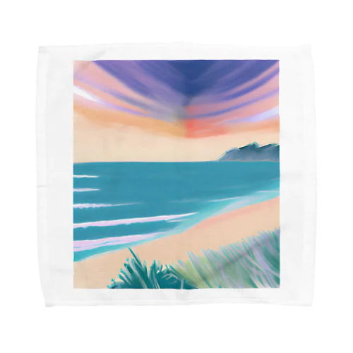 夕暮れの海 Towel Handkerchief