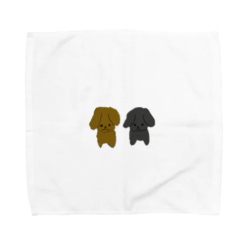 黒いわんこと茶色いわんこ Towel Handkerchief