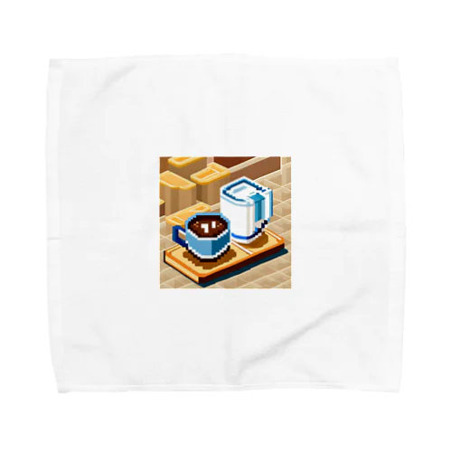 ドット絵コーヒーと電気ポット Towel Handkerchief