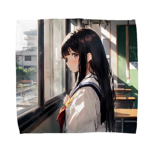 窓際の少女 Towel Handkerchief
