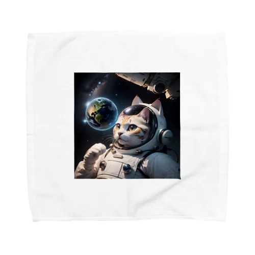 猫の宇宙飛行士　地球が綺麗 Towel Handkerchief