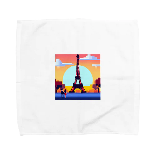 フランスの風景のピクセルアート Towel Handkerchief