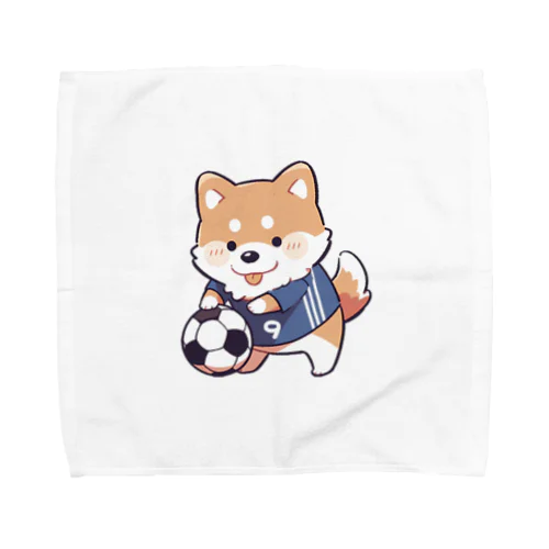 サッカー犬 タオルハンカチ