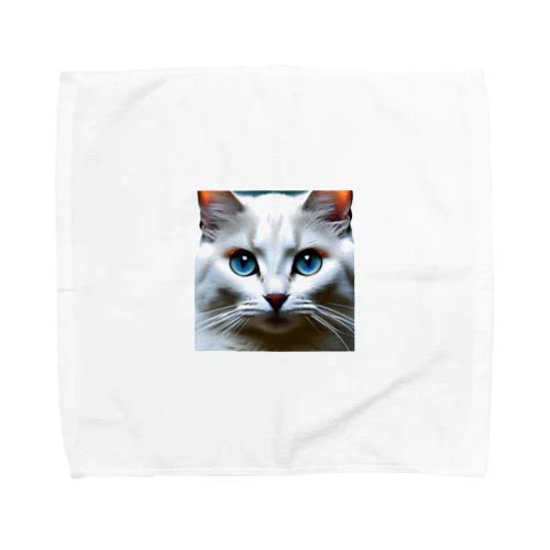 かわいい白猫のイラストグッズ Towel Handkerchief