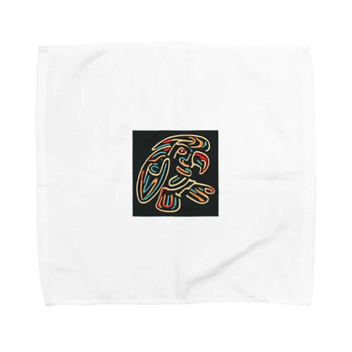 ナスカの地上絵「オウム」インスパイア02 Towel Handkerchief