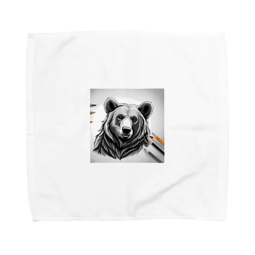 えんぴつ絵の熊のグッツ Towel Handkerchief