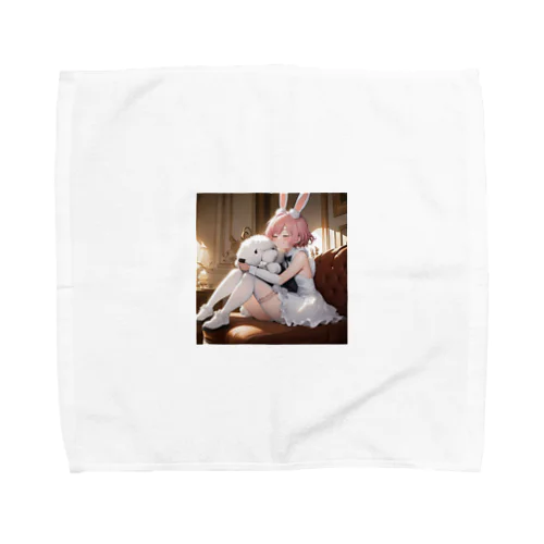 うさぎと犬のハグ Towel Handkerchief