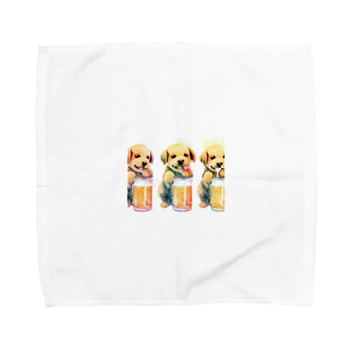 ビール好きの犬 Towel Handkerchief