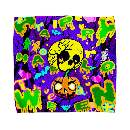 HAPPY HALLOWEEN TRICK OR TREAT Towel Handkerchief