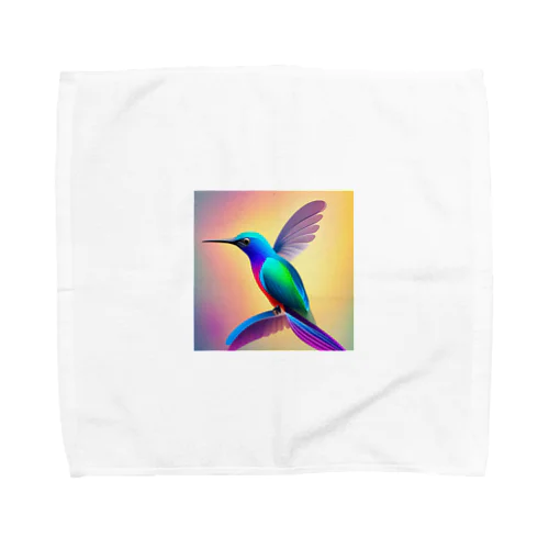 虹色の小鳥 タオルハンカチ