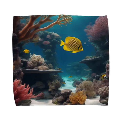 魚の楽園、海底の宝グッズ Towel Handkerchief