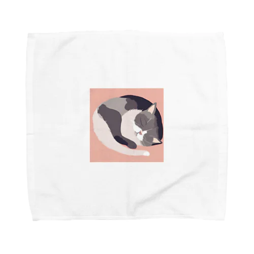 寝ている猫のイラスト Towel Handkerchief