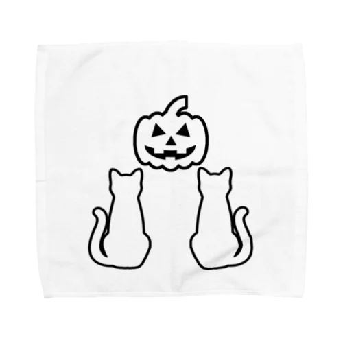 猫のシルエットシリーズ  ハロウィンバージョン from 9CATS Towel Handkerchief