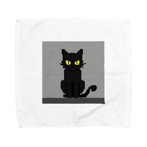 ピクセルアート黒猫　7 Towel Handkerchief