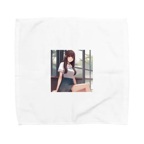 ロングヘアのかわいい女性のグッズ Towel Handkerchief