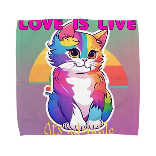 An LGBTQ cat Towel Handkerchief