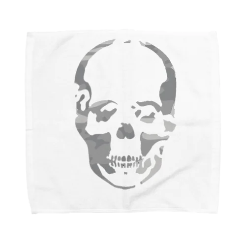 スカル光沢シルバー Towel Handkerchief