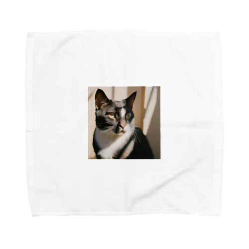 黒ぶち猫 Towel Handkerchief