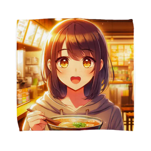 ラーメンと少女 タオルハンカチ