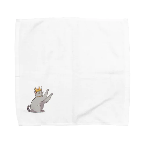 かまって王冠ネコ Towel Handkerchief