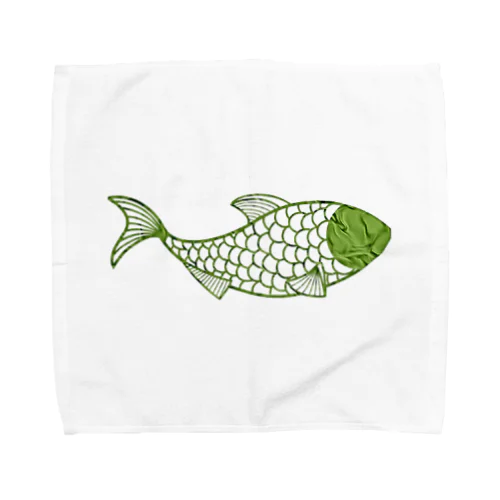 魚　green Towel Handkerchief