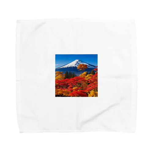 秋晴れの空/富士山/色鮮やかな紅葉 Towel Handkerchief