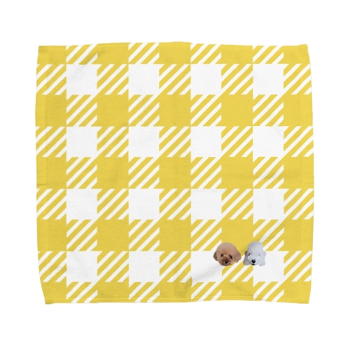 きいろのチェック(てぃあらとうに) Towel Handkerchief