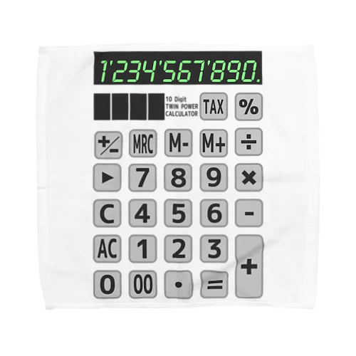 電卓 Calculator Towel Handkerchief