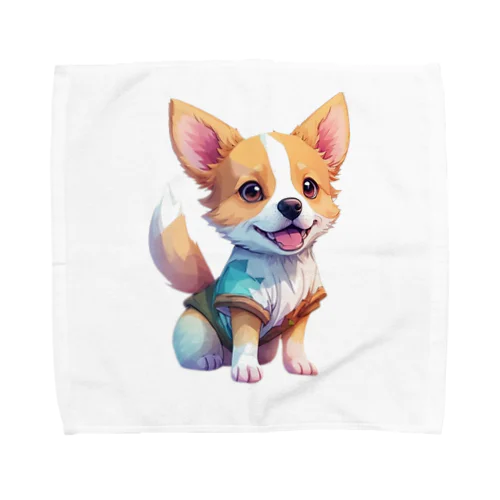 カラフルで愛らしい子犬 Towel Handkerchief