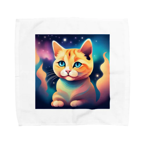 夜空を見つめる猫 Towel Handkerchief