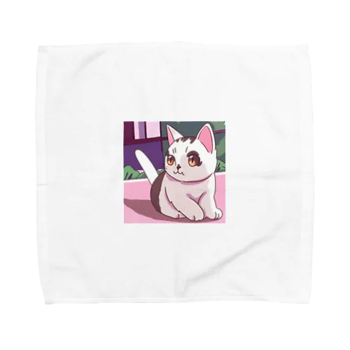 白茶ハーフの可愛い子猫グッズ Towel Handkerchief