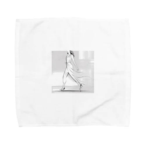 優雅な歩き方をする女性アートグッズ Towel Handkerchief