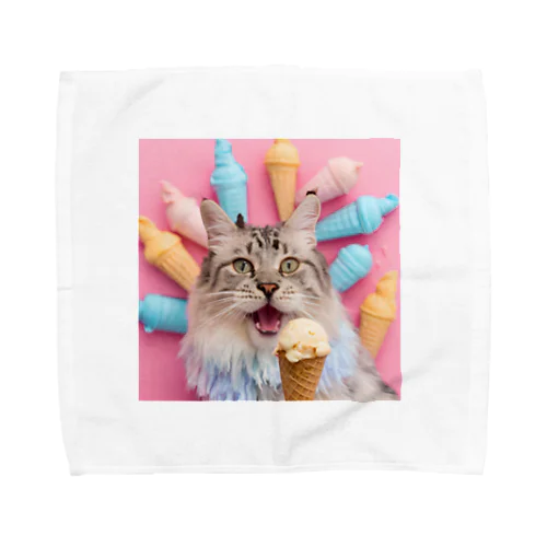 アイスを食べた猫 Towel Handkerchief