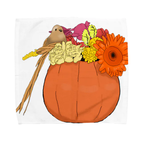 秋のかぼちゃの飾り Towel Handkerchief