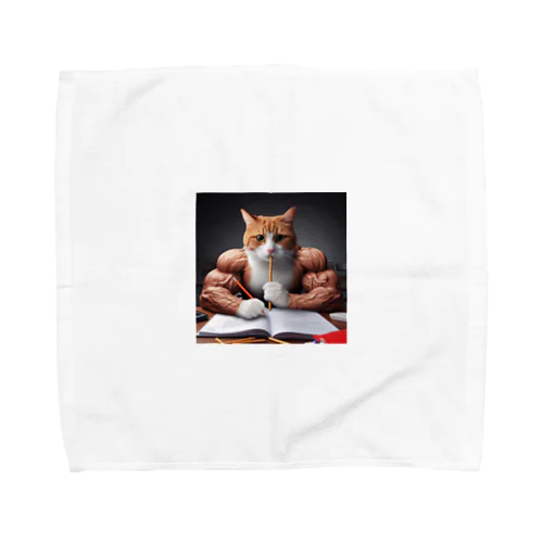 マッチョにゃん勉強中 Towel Handkerchief