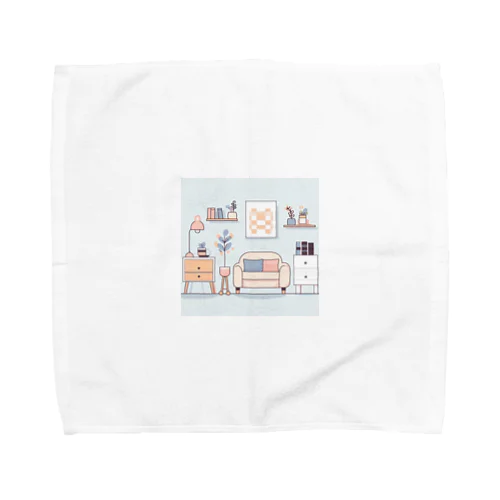 家具のシンプルで可愛いカラーイラスト Towel Handkerchief