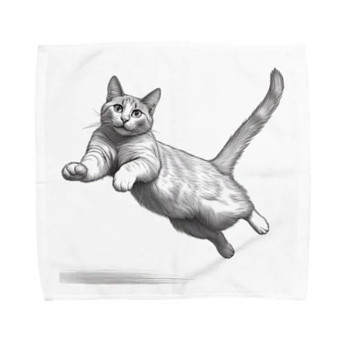 跳ね猫 Towel Handkerchief